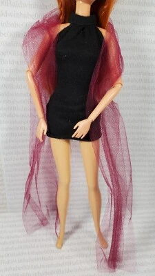 SOLO BUFANDA ~ MUÑECA DE MODA SCARLETT O'HARA ROJO PROFUNDO TUL ACCESORIO ROPA Foto 1 de 3