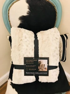 NEW BEHRENS LEOPARD ANIMAL PRINT FAUX FUR LARGE THROW SIZE 130CM X 180CM - Picture 1 of 4