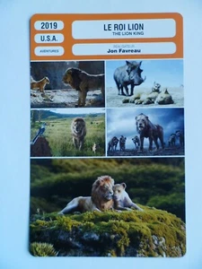 CARTE FICHE CINEMA 2019 LE ROI LION Walt Disney Jon Favreau Donald Glover Rayane - Photo 1/2