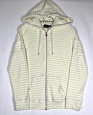 Volcom Lived In Lounge M Mujer Cremallera Capucha Amarillo Claro y Blanco Rosa Oro Cremallera Foto 1 de 4