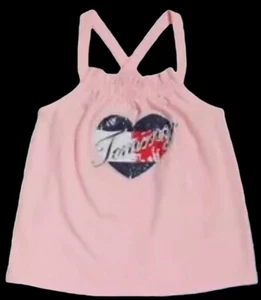TOMMY HILFIGER Toddler Girls Logo Baby Doll Tank Top Pink Size 4 - Picture 1 of 7