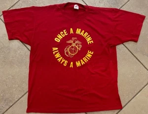 Vintage Single Stitch Once A Marine Always A Marine Tshirt Jerzees Men’s Sz XXL - Picture 1 of 5