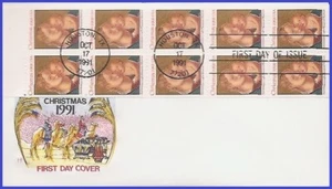 USA5 #2578a U/A House of Farnam FDC BKLT10 Weihnachten Madonna und Kind - Bild 1 von 1