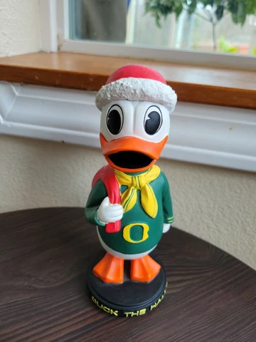Oregon Ducks “Duck The Halls” Christmas bobblehead  7" - University of Oregon Cover