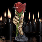 Eternal Flame Skeleton Hand Creepy Candle Holder Red Rose Gothic Pagan Wiccan