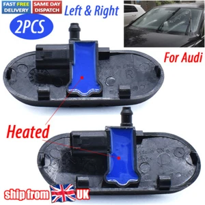 2X Windscreen Wiper Washer Nozzle Spray Jet 2 Hole L &R Heated For Audi A3 8P A4 - Picture 1 of 6