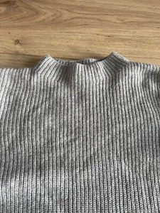 Ted Baker grey knit jumper size 0 with fluffy sleeve UK 6 XS - Picture 1 of 3