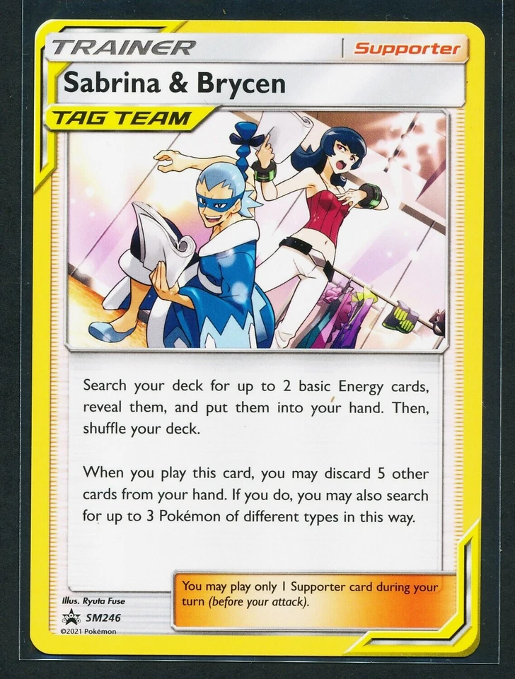 Sabrina & Brycen Trainer SM246 Black Star Promo Pokémon 2021 SM Sun Moon LP/NM - Image 1 of 1