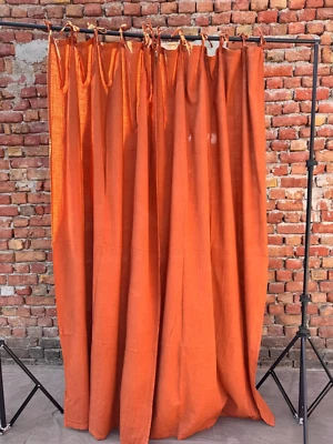 Terracotta Curtain Living Room, Door Curtains Boho Light Filtering Window Drapes - Image 1 of 4