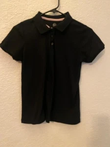 Wonder Nation Girls Top Shirt XL 14/16 Black School Uniform Polo - Picture 1 of 6