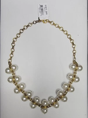 Collar de perlas de vidrio y oro Vivi Joyería 22" Foto 1 de 4