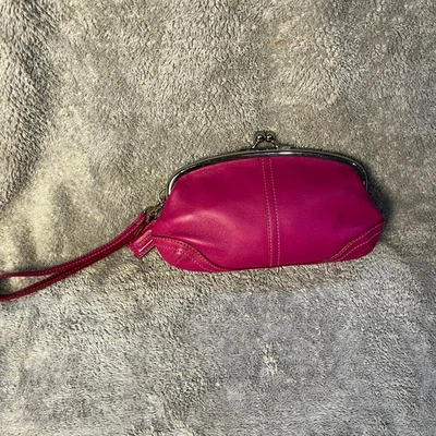 Винтажный тренер 3438 розовый кожаный kisslock кожаная сумочка с ярлыком - Изображение 1 из 4