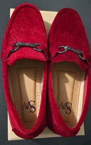 Suit Warehouse rot Wildleder Leder Splitter Schlangenschnalle Slipper Halbschuh Herren Gr. 10 - Bild 1 von 7