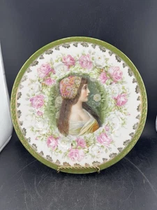 Antigua Corona Imperial China Austria Art Nouveau Mujer Dorado Retrato Placa Leer* - Imagen 1 de 12