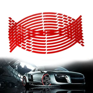 16pcs Motorbike Car-Rim Tape Wheel Sticker Trim Motorcycle Red Decal - Picture 1 of 7