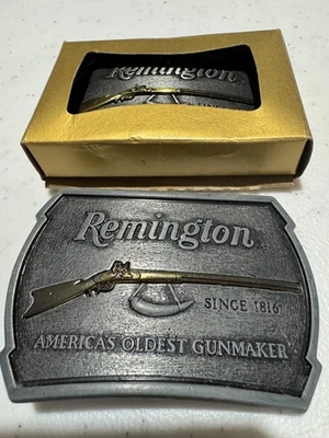Fivela de cinto vintage Remington 1816 Flintlock edição limitada 22 série rifle - Imagem 1 de 2