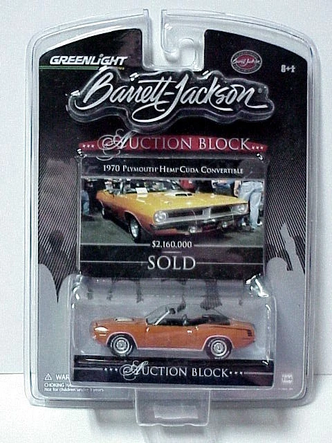 Greenlight Serie # 1 Barrett Jackson Bloque de Subastas 1970 Plymouth HEMI Cuda Conv Foto 1 de 1