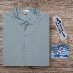 Herren PETER MILLAR Sommer Komfort THE NATIONAL Multi Golf gepunktet Polo XL - Bild 1 von 2