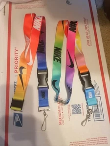  2 NIKE MULTI COLOR  LANYARD KEYCHIAN Id Holder  - Picture 1 of 4