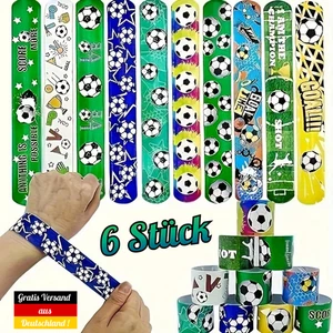 6x FUßBALL SCHNAPPARMBAND ⭐️ Klatscharmband Slap Armbänder Mitgebsel Geburtstag - Bild 1 von 10
