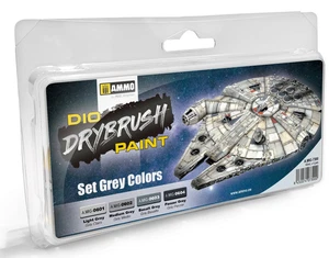Ammo Mig Dio DRYBRUSH PAINT Set GREY COLORS #AMIG7300 - Picture 1 of 2