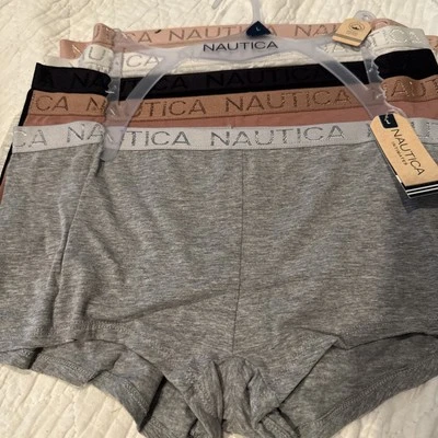 Paquete de 5 pantalones cortos grandes de algodón spandex para mujer Nautica Intimates Foto 1 de 4