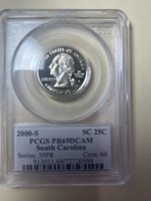 2000-S South Carolina Quarter PCGS Graded PR69 DC - Image 1 of 3