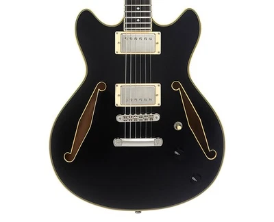 D'Angelico Excel Mini DC Tour Electric Guitar - Solid Black - Open Box - Image 1 of 4