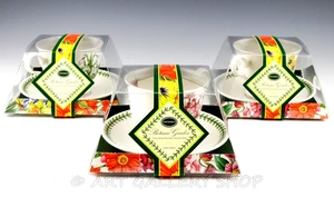 Portmeirion BOTANIC GARDEN CUPS AND SAUCERS PANSY PINKS SNOWDROP FLOWERS Set 4 - Picture 1 of 7