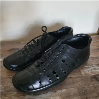 Prada Men Leather Shoes Loafers Sneakers Black size 9.5 - Image 1 of 4