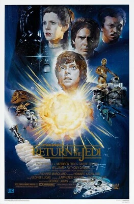 1983 Star Wars VI Return Of The Jedi Movie Poster 11X17 Darth Vader & Luke 🔥 - Image 1 of 3