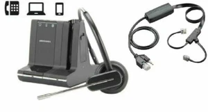 PLANTRONICS SAVI W745-M WIRELESS HEADSET DECT UC PC PHONE MOBILE + EHS APC CISCO - Picture 1 of 1