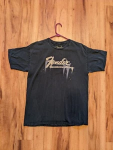 Fender Guitar T Shirt Mens Large Black Rock N Roll  42" Chest 28" LengthY2K - Picture 1 of 8