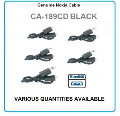 Genuine Nokia CA-189CD Short 25cms Micro-USB Charge Cable for Headsets / Mobiles - Image 1 of 3