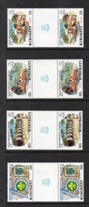 KIRIBATI MNH 1982 SG189-192 75TH ANV OF BOY SCOUT MOVEMENT GUTTER PAIRS - Picture 1 of 1