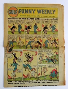 GULF FUNNY WEEKLY 1938 ganze Seite DIZZY DEAN gewinnt World Series Smoking Camels - Bild 1 von 6