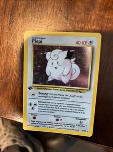 Pokemon German 1st Edition Piepi (Clefairy) Base Set 5/102 Holo Rare Card - NM+ - Picture 1 of 2