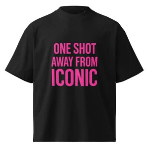 Voiceritzy Men’s ICONIC Tee – One Shot Away – Oversized Nightlife Shirt - Picture 1 of 21