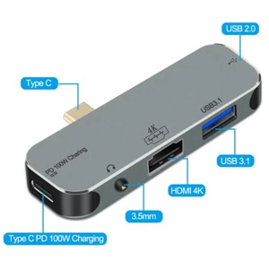 5in1 Superior USB C to USB-C/3.5mm/HDMI/USB 3.1/USB 2.0 Hub F ALL Device NEW - Picture 1 of 5