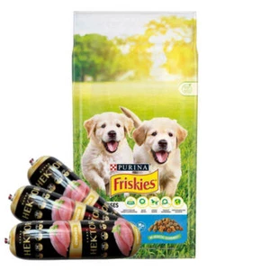 PURINA Friskies Junior 15kg + Hektor-Riegel mit Geflügel 3x900g Hundefutter