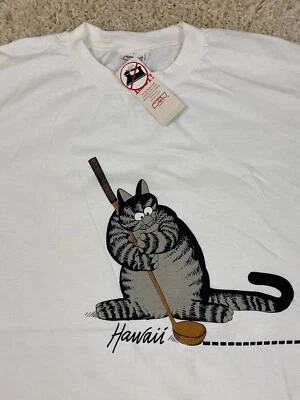 CAMISETA DE GOLF VINTAGE B KLIBAN CAT HAWAII XL CAMISAS LOCAS NUEVA CON ETIQUETAS PUTT DOBLE CARA Foto 1 de 4