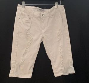 p&p distress classic jeans White Jeans Capri - Bild 1 von 4