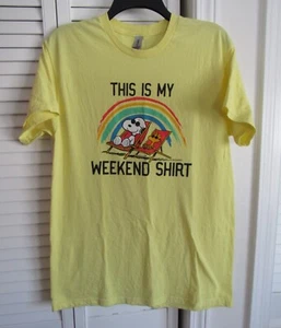 Gildan "This Is My Weekend Shirt" Peanuts Snoopy T Shirt Size 2 XL Vintage NWT - Picture 1 of 3