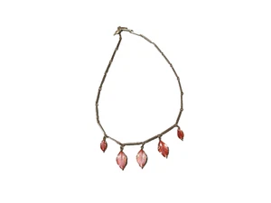 Vintage Sarah Coventry Enamel Burnt Orange Leaf 19" Choker Necklace No Issues - Picture 1 of 7