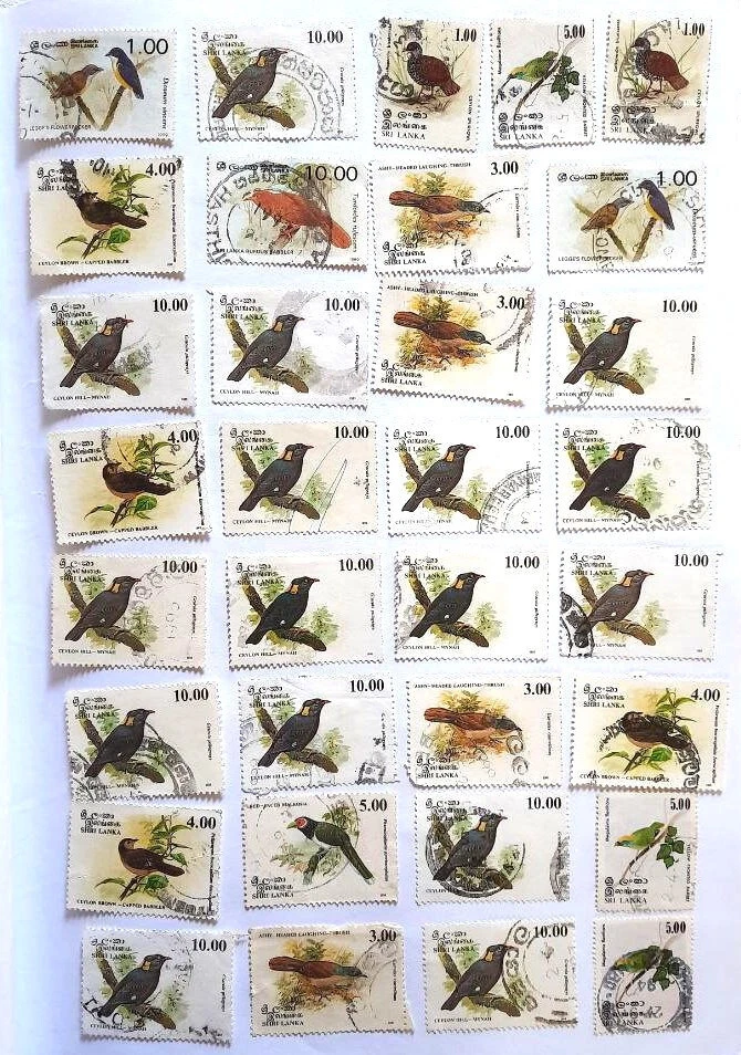 Collection of attractive Sri Lankan Birds Stamps - 33 nos, Free Shipping - Image 1 of 1