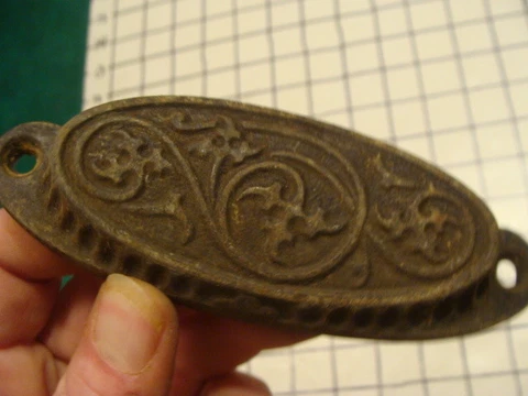 Vintage  pat. 1873 METAL DRAWER HANDLE Cover