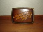 Americas Turning 7Up Beverage Advertising Leather Belt Buckle Made In The Usa