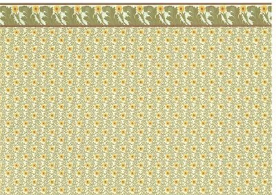 Papel pintado miniatura para casa de muñecas Brodnax artes y manualidades "girasol" escala 1:12 Foto 1 de 4