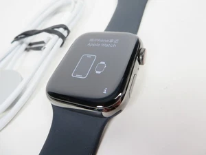 Apple Watch Series 8 GPS+LTE 45MM Stainless Steel Case Midnight Sport Band - Photo 1 sur 8