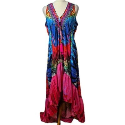 True Colors by La Moda Hi Low Dress Womens Size L/XL Pink Beach Cover Resort NWT - image 1 of 4